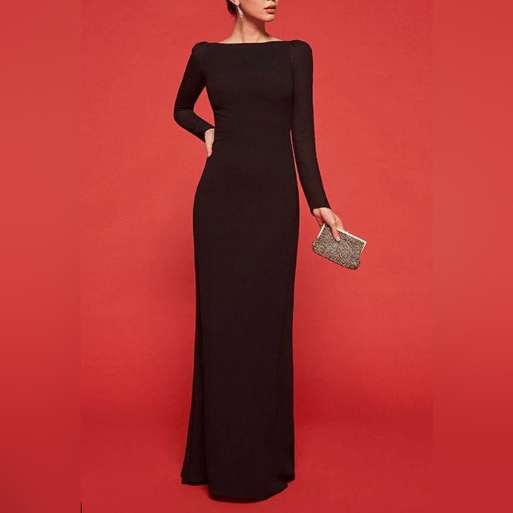 Reformation Backless Black Dress
